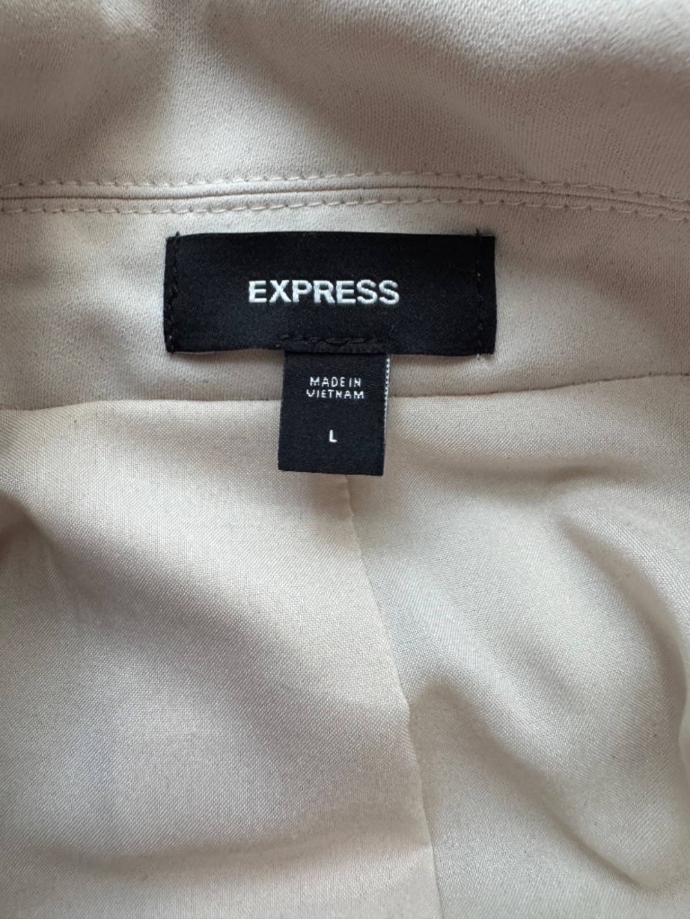Express Double breasted suit. Ivory, size L Jacket, 14R Pant - Picture 5 of 6